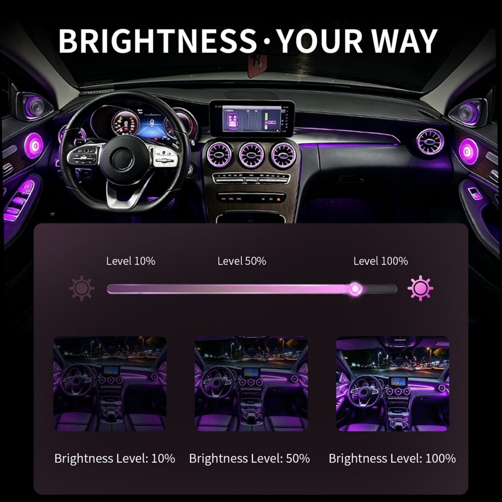 64-Color LED Midrange Speaker Cover Ambient Light for Benz C-Class W205 2015-2021 Interior Upgrade Door Speaker Atmosphere Lamp — main 4