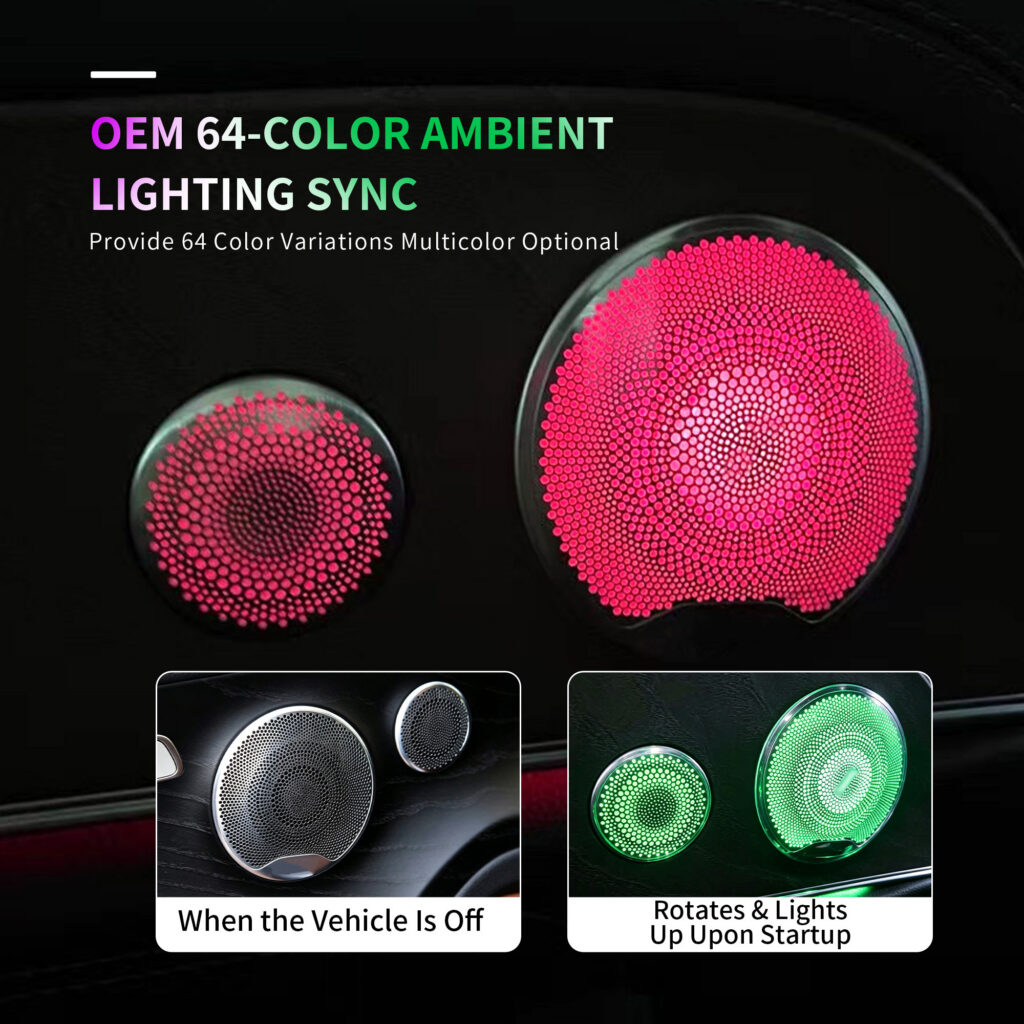 64 Colors Rear Door Small Tweeter Cover Ambient Light for Mercedes Benz C-Class W205 GLC X253 W213 Interior LED Atmosphere Lamp — main 4