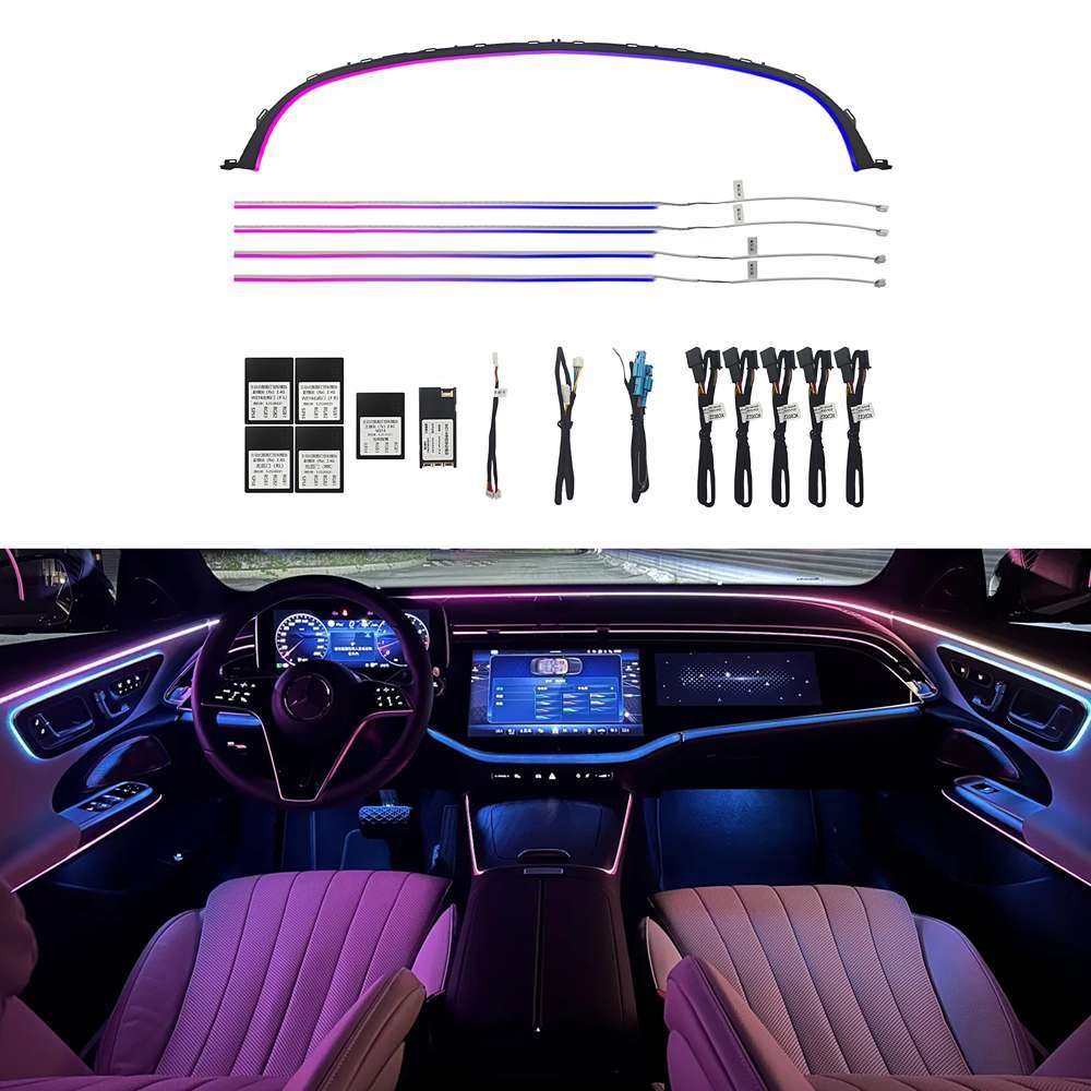 New 64 Colors W214 Dynamic Active Ambient Lighting For Mercedes Benz E-Class 2024-2025 Interior LED Ambience Lights