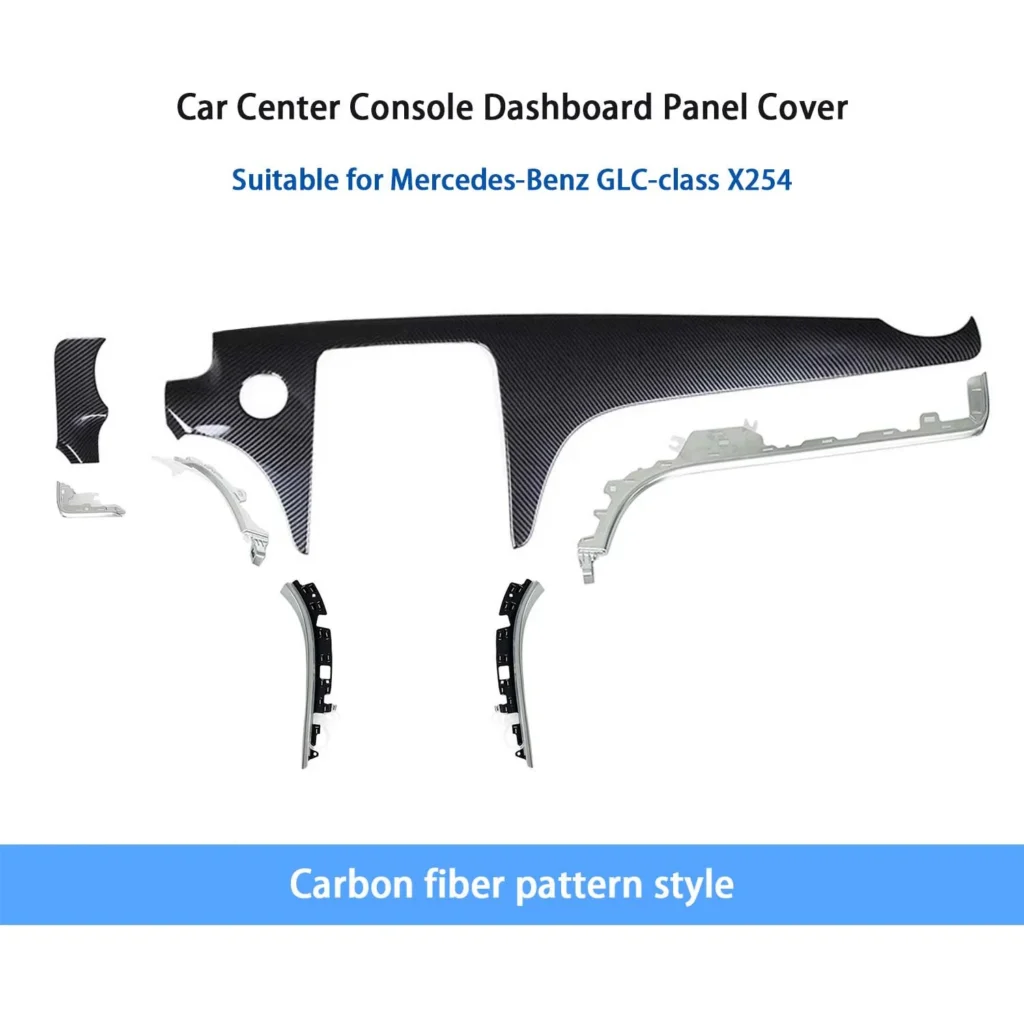 Carbon Fiber Central Console Dashboard Trim Panel With Ambient Light for Mercedes-Benz GLC-class (X254) 2023+