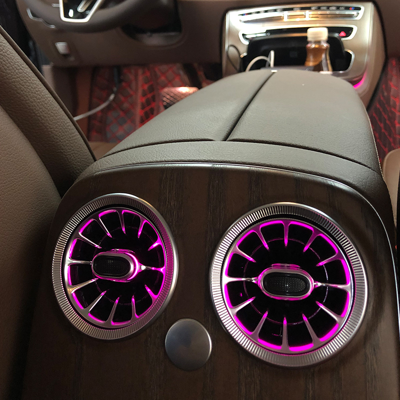 For Mercedes Benz E-Class W213 64-Color LED Ambient Light Rear Turbine Air Vent Interior Atmosphere Lamp Upgrade Accessories