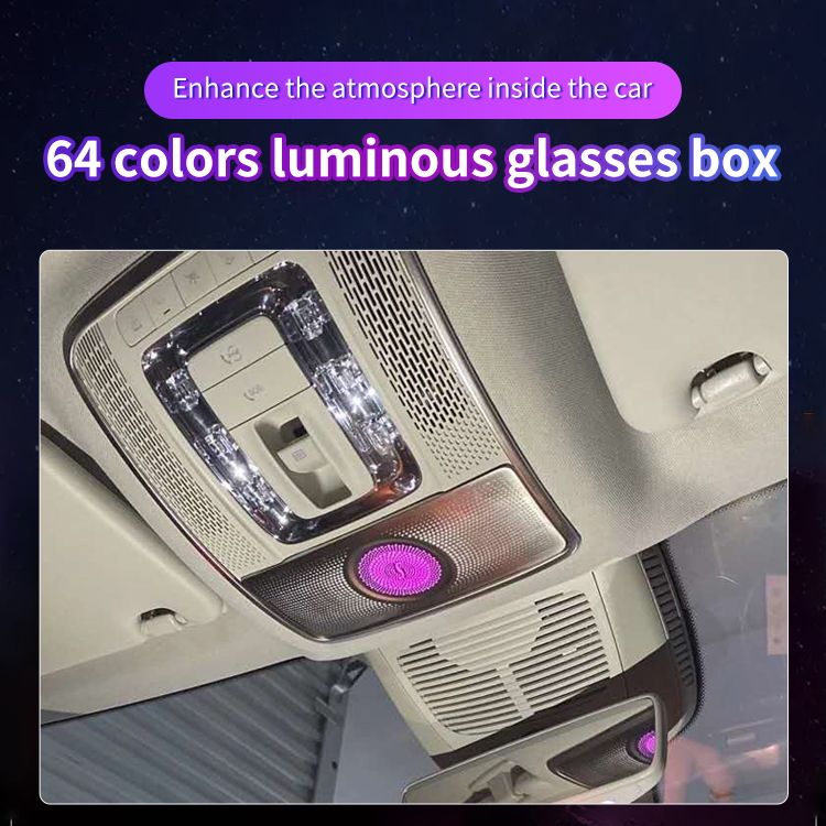 Car Interior Upgraded 64 Colors Luminous Glasses Box Cover W177 Ambient Light for Mercedes-Benz New A/B/CLA/GLA/GLB C118
