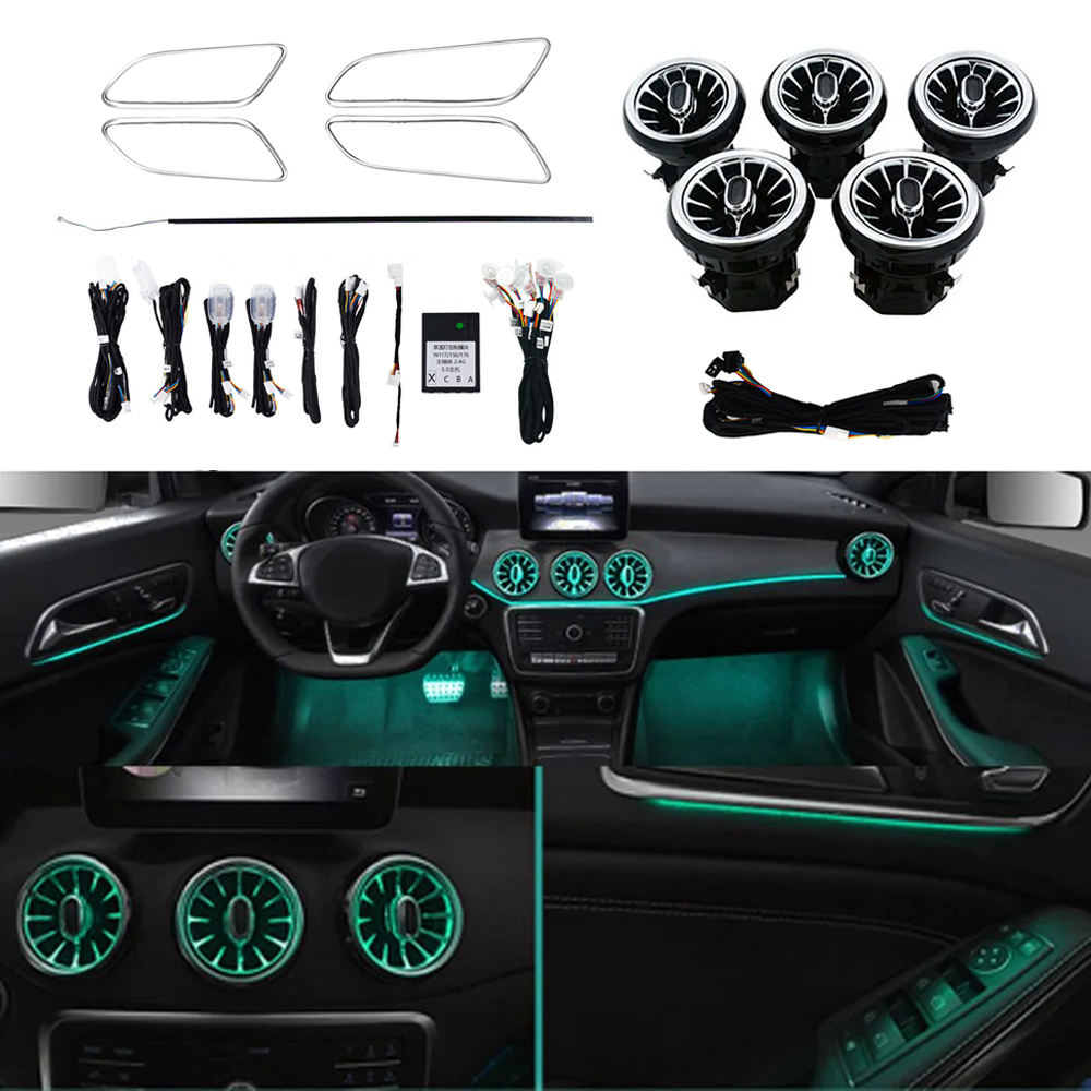 12 Colors W176 Ambient Light Kit LED Air Outlet for Mercedes Benz A-class 2013-2018 W117 Upgrade Car Interior Light Plug & Play