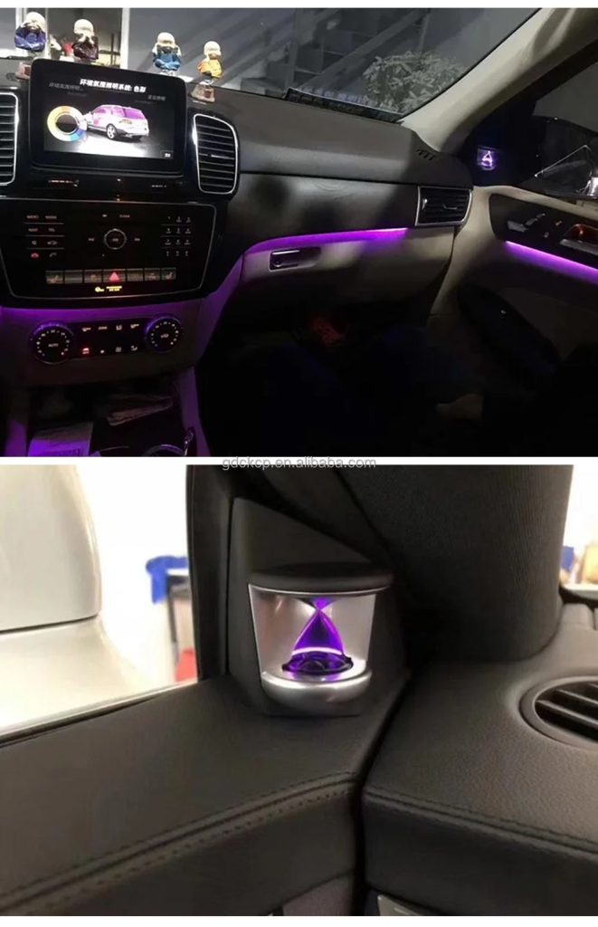 12 Colors A-pillar Hourglass Tweeter Ambient Lighting for Mercedes-Benz M-Class / GLE W166 SUV