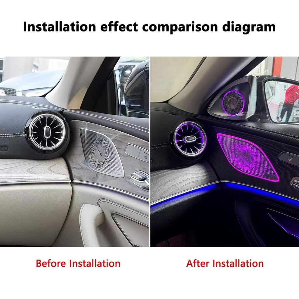 CLS W257 Car Doors Speaker Cover 64colors Ambient Light For Mercedes Benz CLS-Class 2018-2023 LED Speaker Cover Plate