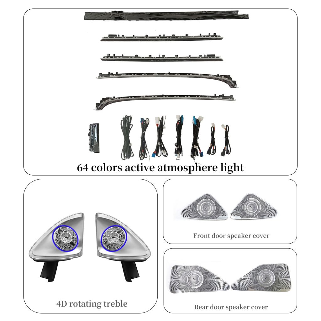 For Mercedes Benz S-Class W223 LED Ambient Light Kit 64 Colors Auto Lighting System Atmosphere Light New Condition