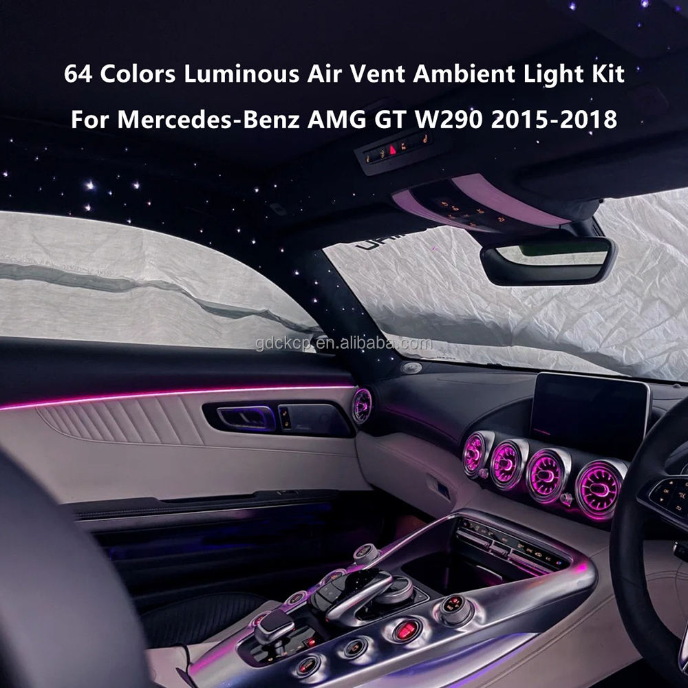 C190 64 Colors Ambient Light Front Air Vent Turbine for Mercedes-Benz AMG GT GTS GTR 2015-2018 LED Atmosphere Lamp