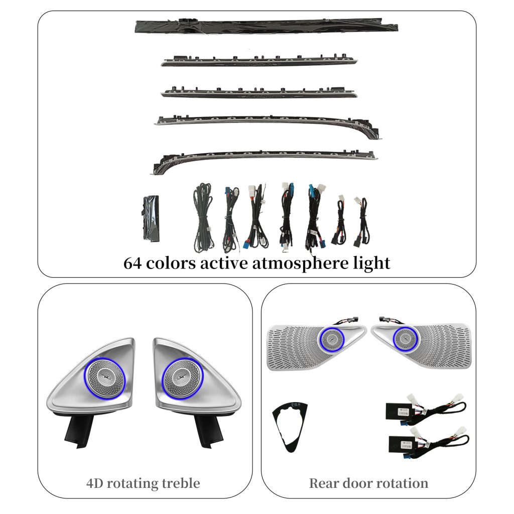W223 Auto Lighting System Atmosphere Light 64 Colors LED Car Interior Ambient Light Kit Suitable for Mercedes Benz S-class W223
