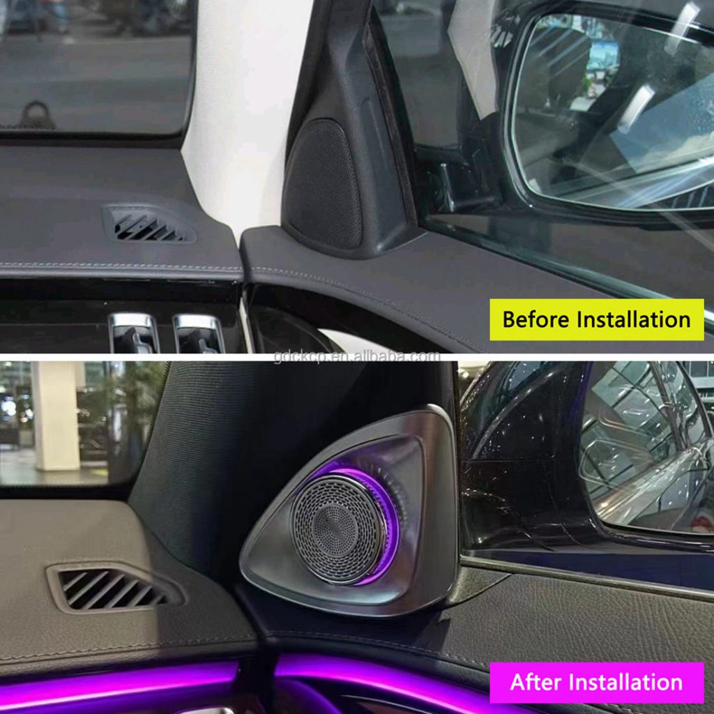 64 Colors W223 4D Rotating Tweeter Ambient Light for Mercedes Benz S-class 2021-2025 4D Rotating Treble Atmosphere Lamp