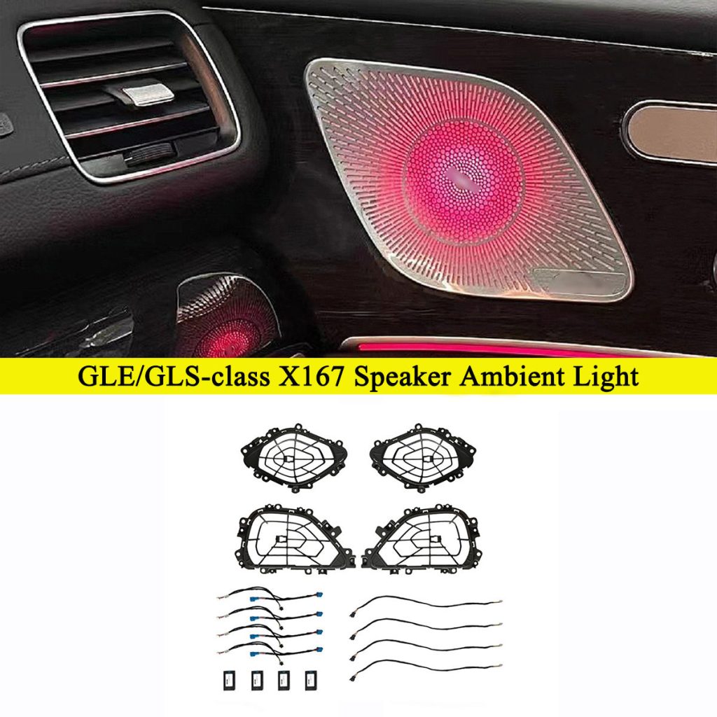64 Colors Door Speaker Illumination Brackets — Metal Covers Not Included for Mercedes-Benz GLS X167 SUV 2020-2026