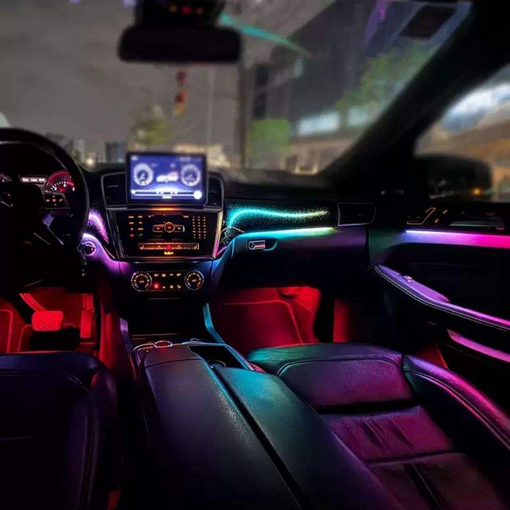 Piano Black Galaxy Dynamic Ambient Lighting and A-pillar Tweeter Options for Mercedes-Benz GL / GLS X166 SUV 2013-2019
