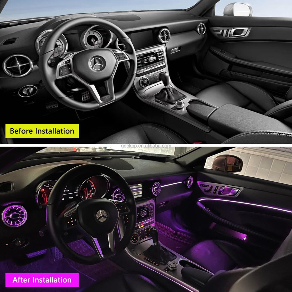 High Quality 64 Colors Ambient Light for 2012-2015 Mercedes-Benz SLK-Class R172 Sports Car Interior Atmosphere Lamp