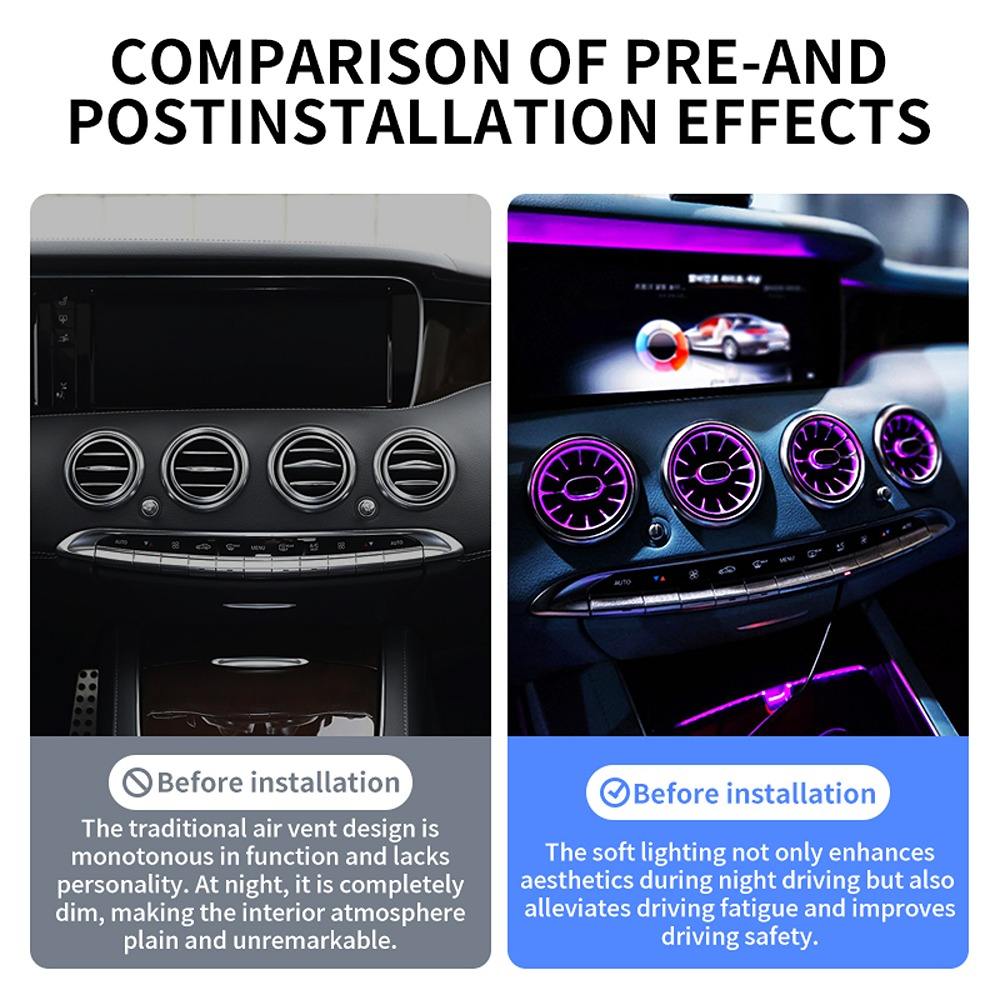 New Condition W217 64 Colors LED Turbine Air Vents for 2015-2021 Mercedes-Benz S-Coupe C217 S63 Upgrade Interior Atmosphere Lamp