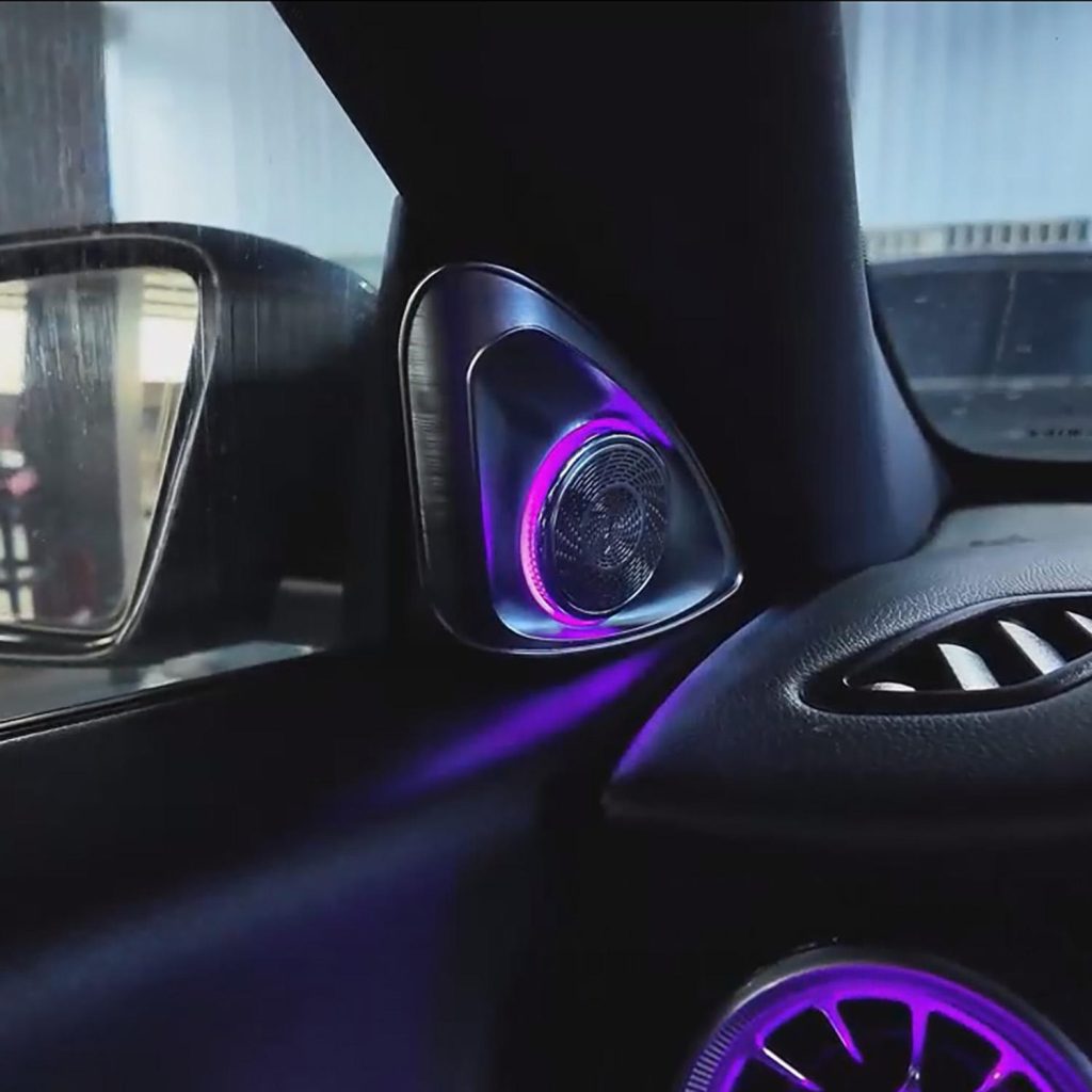 C117 4D Rotating Tweeter 12 Colors LED Ambient Light for Mercedes CLA-Class 2013-2019 Atmosphere Lamp Upgrade Accessories