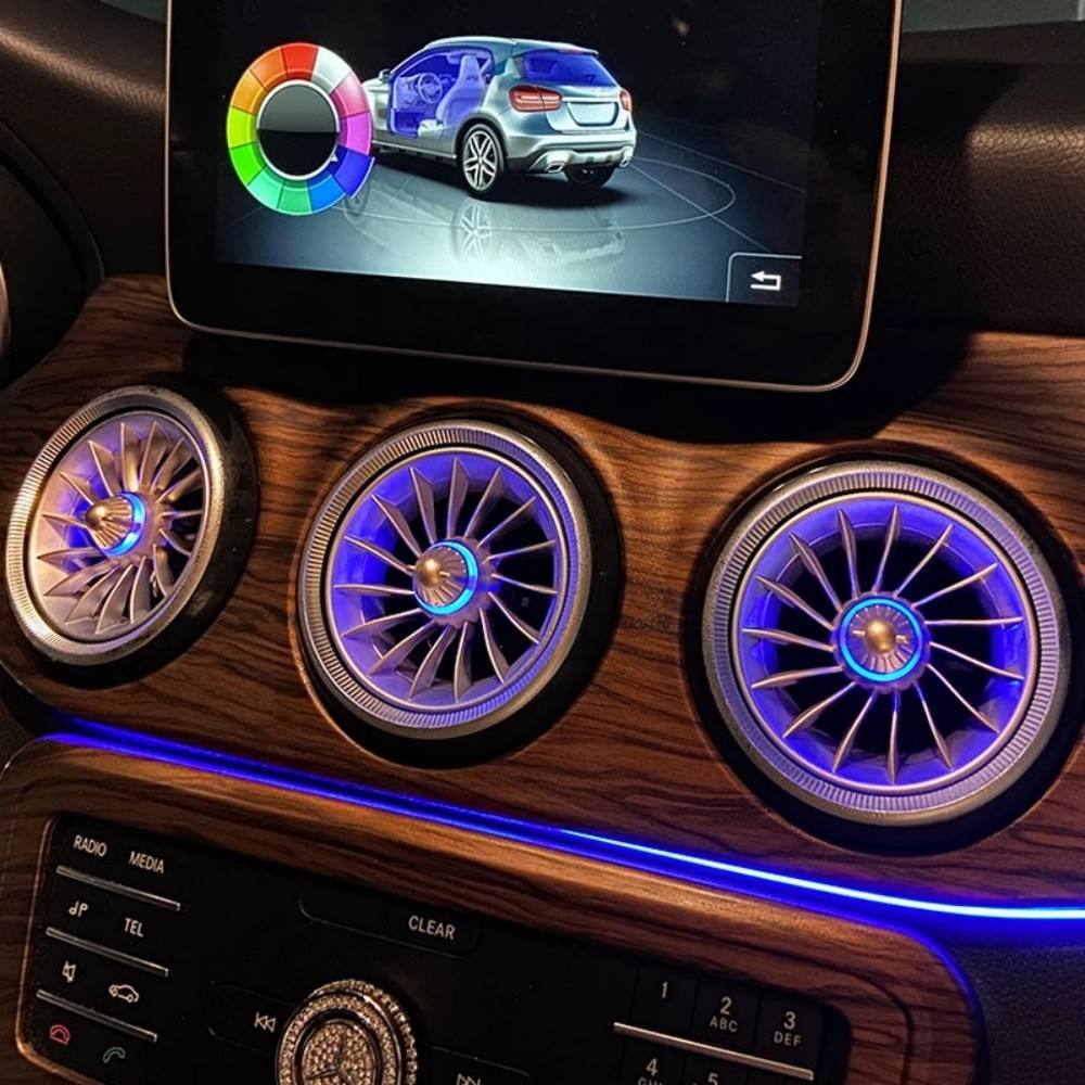 W176 EQS Style Front Air Vents 12 Color LED Ambient Light For Mercedes-Benz A-Class 2013-2018 CLA W117 W246 GLA X156 Air Outlet