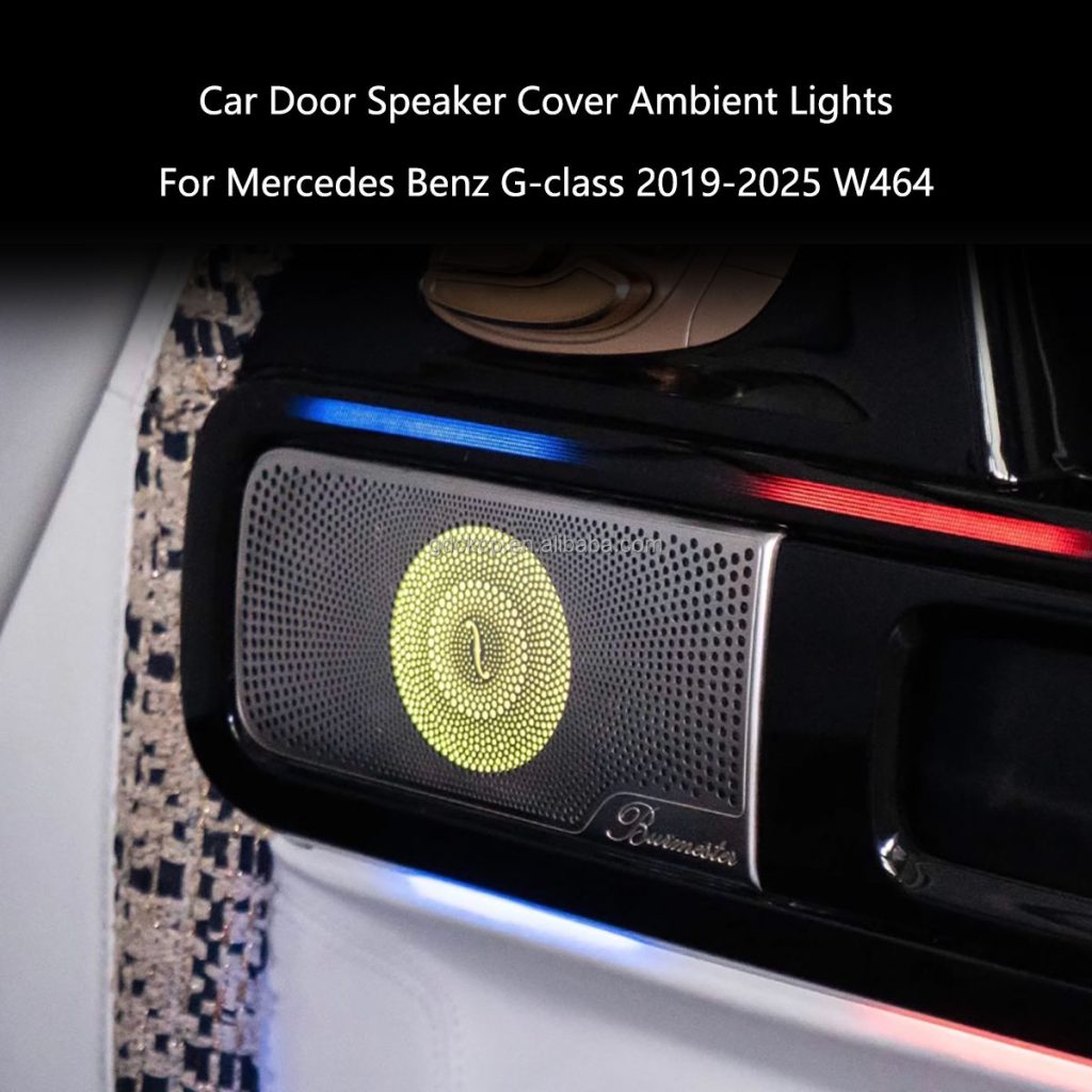 W463 (2018) Luminous Midrange Speaker Cover 64 Colors Ambient Lights for Mercedes Benz G-class 2019-2024 Center Illuminated Horn Cover