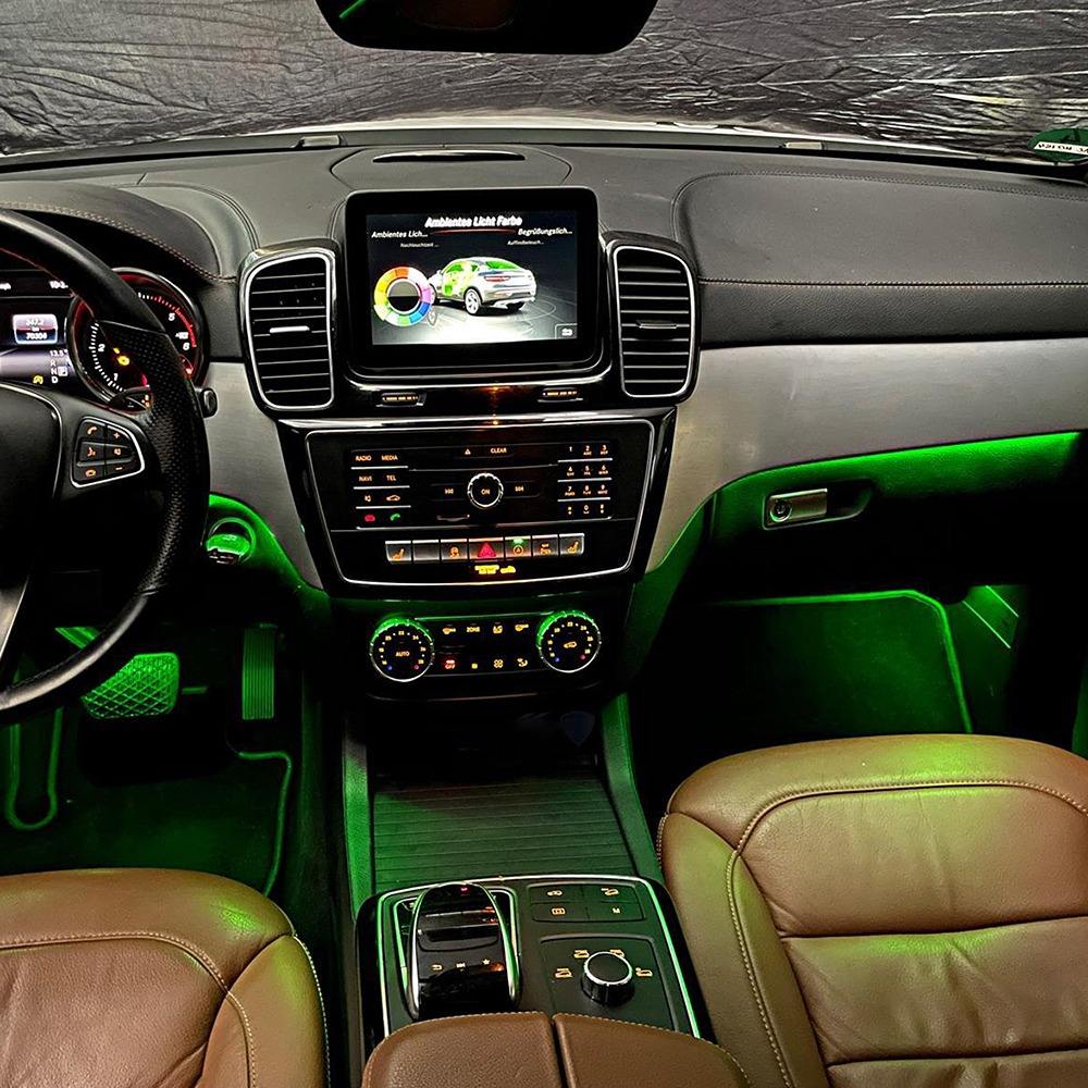 12 Colors Ambient Lighting and A-pillar Hourglass Tweeter Options for Mercedes-Benz GL / GLS X166 SUV 2012-2019