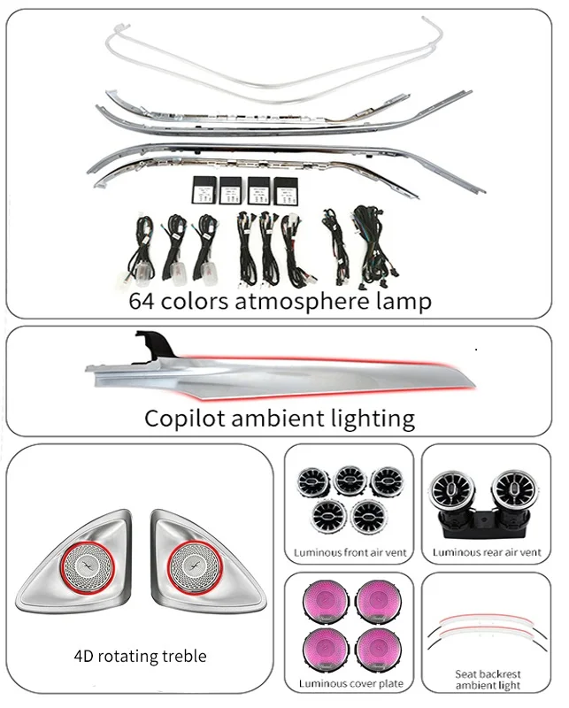 64 color Car Ambient Light Kit for Mercedes-Benz GLC X253