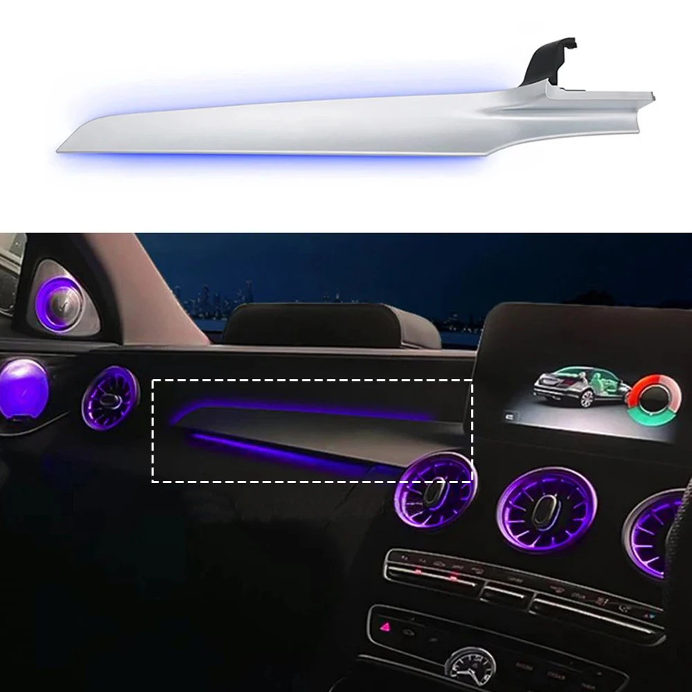 Right-hand-drive Car Co-pilot Atmosphere Light Dashboard Panel Trim Ambient Light for Mercedes-Benz GLC X253