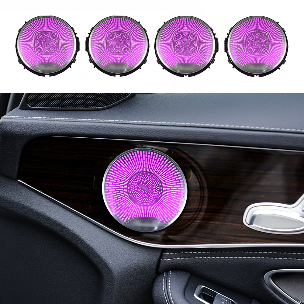64-Color LED Midrange Speaker Cover Ambient Light for Interior Upgrade OEM Fit Plug & Play for Mercedes-Benz C-Class W205