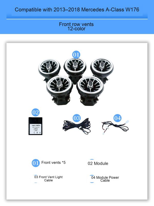 Front illuminated air vents