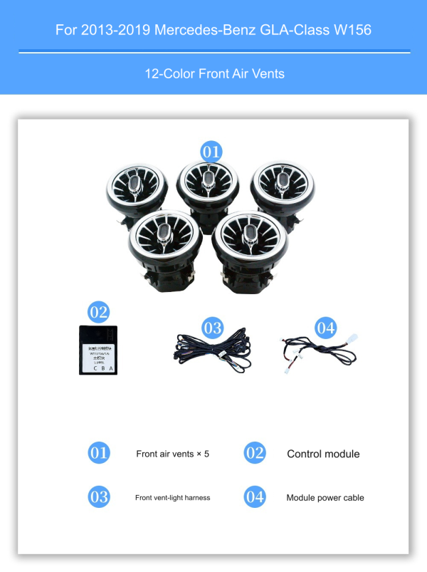 Front illuminated air vents